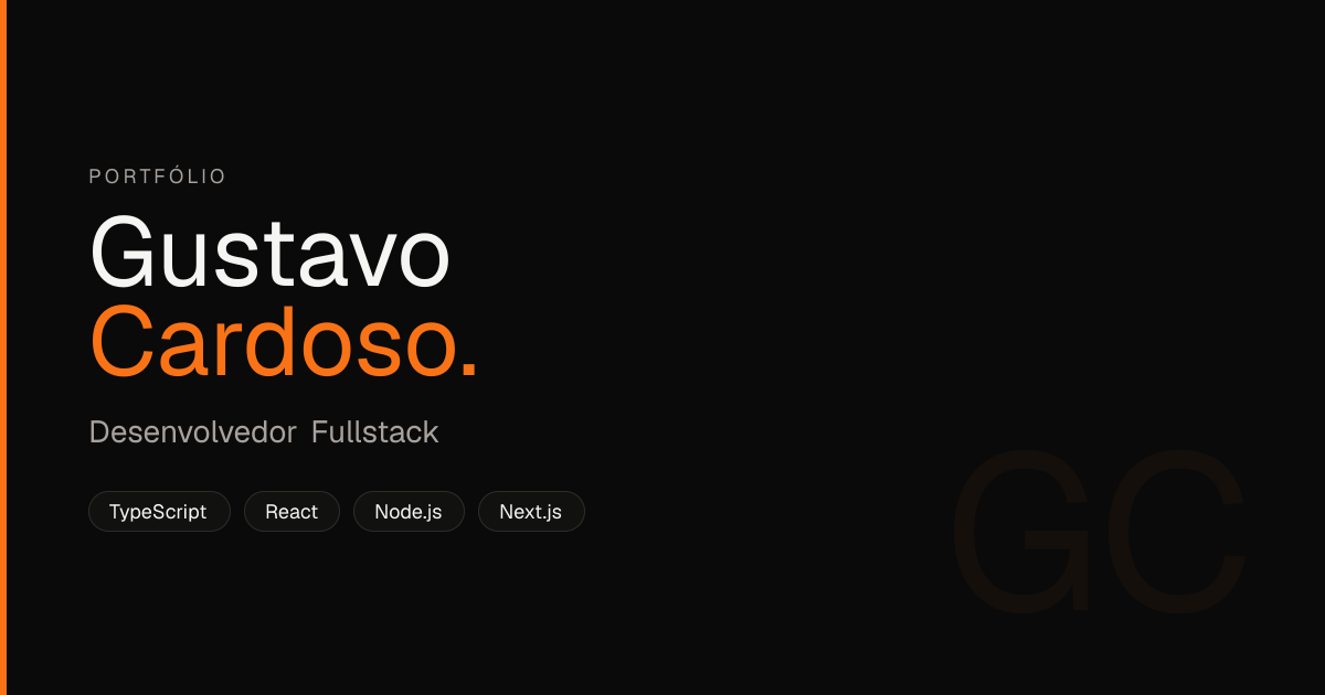 Gustavo Cardoso — Desenvolvedor Fullstack